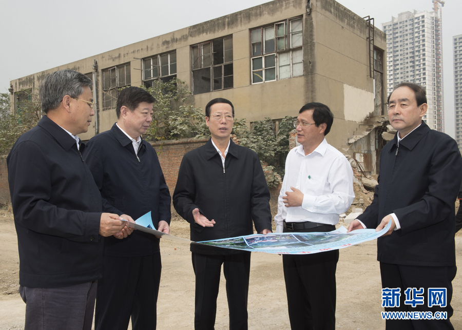10月22日至23日，中共中央政治局常委、國務(wù)院副總理張高麗在山東調(diào)研扶貧工作情況。這是10月22日，張高麗就整體搬遷脫貧實地考察濟(jì)寧東南片區(qū)還遷安置區(qū)暨東南華城棚戶區(qū)改造項目。 新華社記者 王曄 攝
