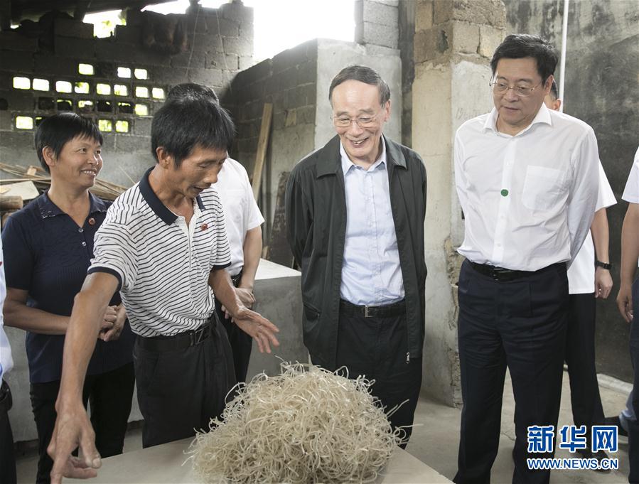 9月3日至5日，中共中央政治局常委、中央紀(jì)委書記、中央巡視工作領(lǐng)導(dǎo)小組組長王岐山在湖南省調(diào)研并主持召開巡察工作座談會。這是9月4日，王岐山在瀏陽市官橋鎮(zhèn)石灰嘴村貧困戶家中了解脫貧情況。新華社記者 王曄 攝

