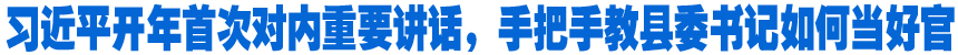 習(xí)近平開年首次對(duì)內(nèi)重要講話，手把手教縣委書記如何當(dāng)好官