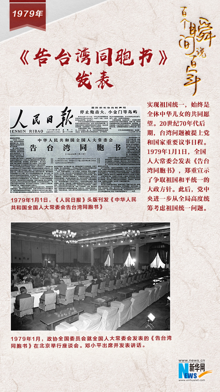 1979，《告臺灣同胞書》發(fā)表