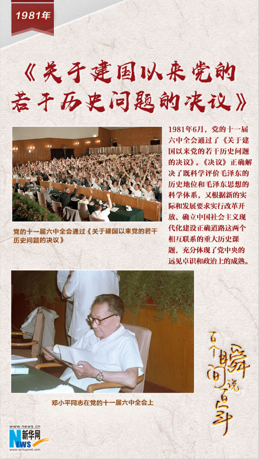 1981，《關(guān)于建國以來黨的若干歷史問題的決議》