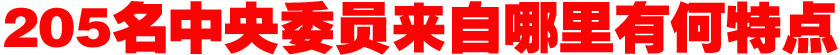 205名中央委員來(lái)自哪里？有何特點(diǎn)？