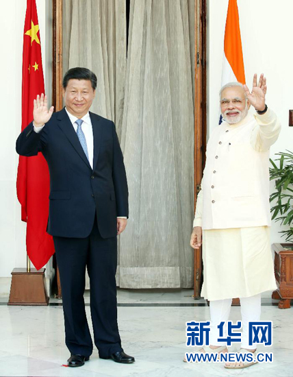 9月18日，國(guó)家主席習(xí)近平在新德里同印度總理莫迪舉行會(huì)談。新華社記者 姚大偉 攝