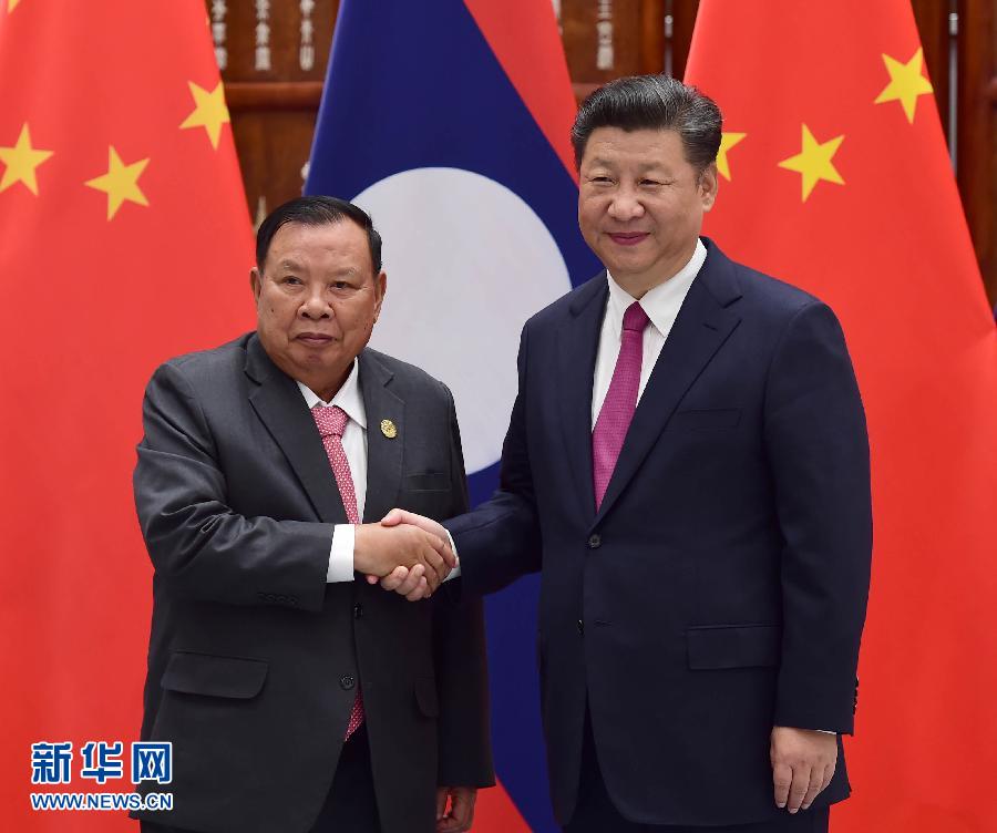 9月2日，國(guó)家主席習(xí)近平在杭州會(huì)見(jiàn)老撾國(guó)家主席本揚(yáng)。新華社記者張鐸攝