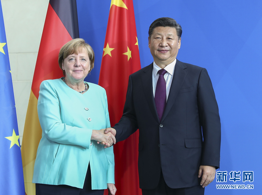 7月5日，國家主席習(xí)近平在柏林同德國總理默克爾舉行會談。新華社記者謝環(huán)馳攝